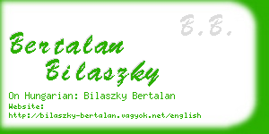 bertalan bilaszky business card